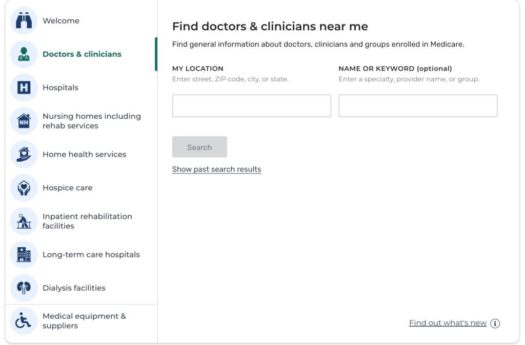 Provider search